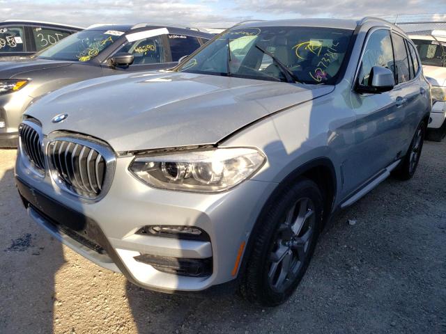 5UXTY3C09M9H22279 - 2021 BMW X3 SDRIVE3 SILVER photo 2