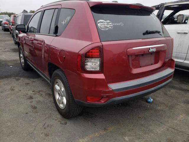 1C4NJCBA4ED536444 - 2014 JEEP COMPASS SP BURGUNDY photo 3