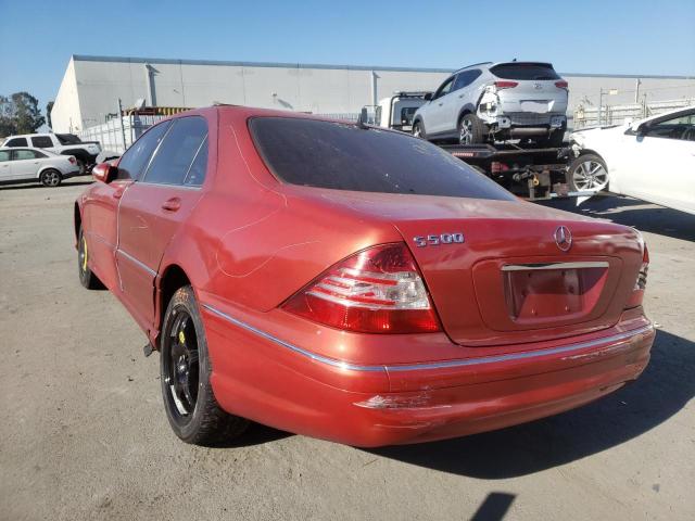 WDBNG75J55A455583 - 2005 MERCEDES-BENZ S 500 RED photo 3