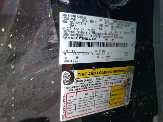 5LMJJ3JT8KEL07300 - 2019 LINCOLN NAVIGATOR შავი ფოტო 10