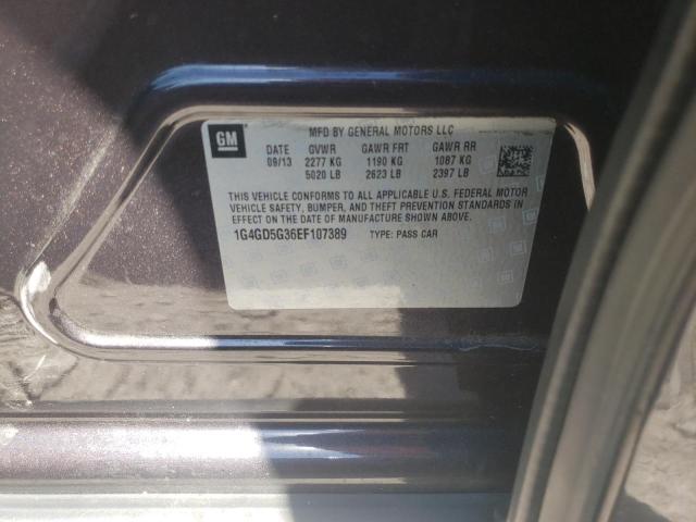 1G4GD5G36EF107389 - 2014 BUICK LACROSSE P BLACK photo 10