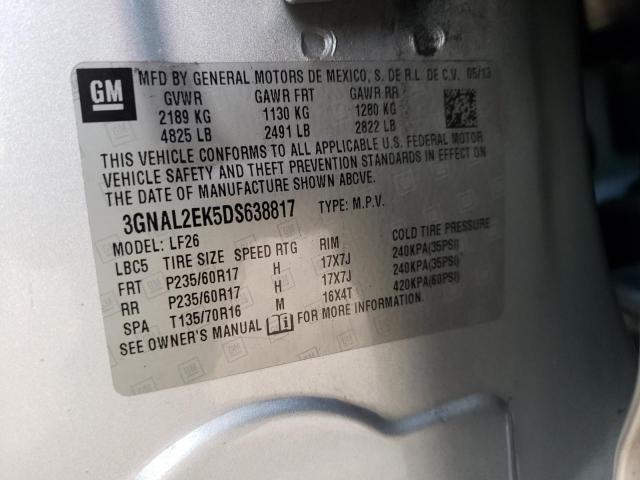 3GNAL2EK5DS638817 - 2013 CHEVROLET CAPTIVA LS 银色 照片 10