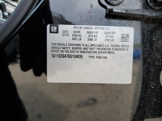 1G11C5SA7GU104639 - 2016 CHEVROLET MALIBU LIM 黑色 照片 10