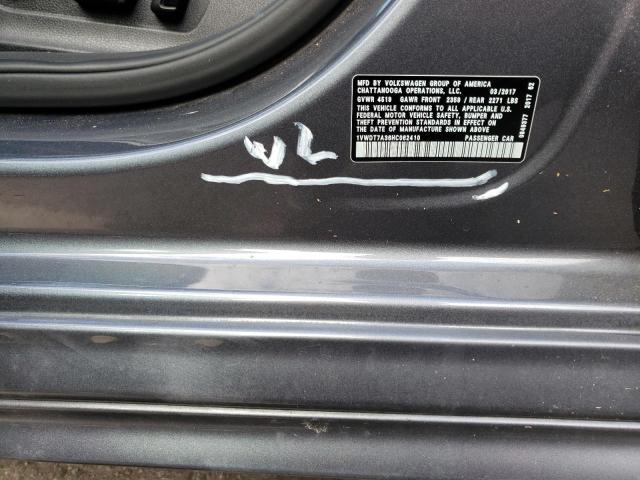 1VWDT7A36HC062410 - 2017 VOLKSWAGEN PASSAT R-L GRAY photo 9