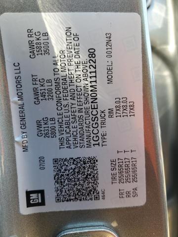 1GCGSCEN0M1112280 - 2021 CHEVROLET COLORADO L GRAY photo 10