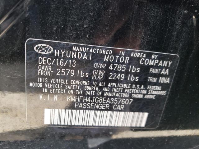 KMHFH4JG8EA357607 - 2014 HYUNDAI AZERA GLS BLACK photo 10