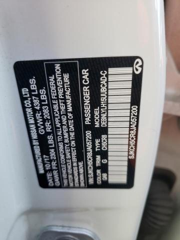 SJKCH5CR8JA057200 - 2018 INFINITI QX30 BASE WHITE photo 13