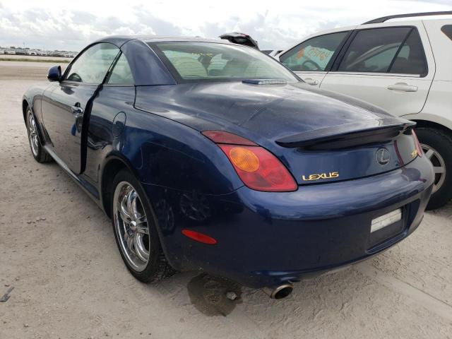 JTHFN48Y820021760 - 2002 LEXUS SC 430 BLUE photo 3