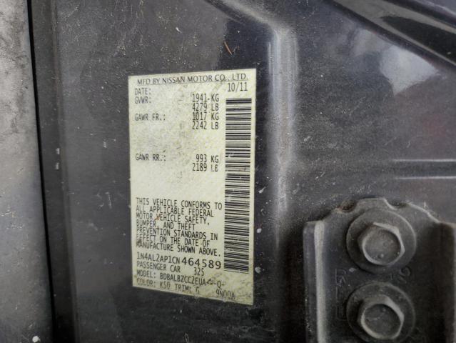 1N4AL2AP1CN464589 - 2012 NISSAN ALTIMA BAS CHARCOAL photo 10