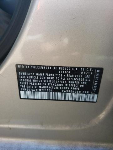 3VW2K7AJ2FM221508 - 2015 VOLKSWAGEN JETTA BASE 米色 照片 10