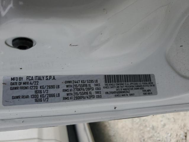 ZFBHRFAB8N6W63142 - 2022 RAM PROMASTER WHITE photo 10