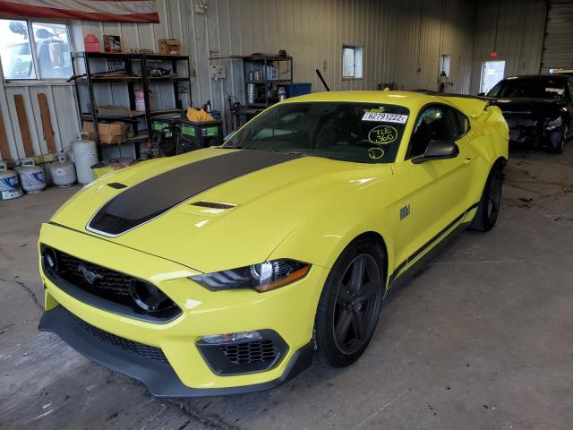 1FA6P8R06M5551023 - 2021 FORD MUSTANG MA YELLOW photo 2