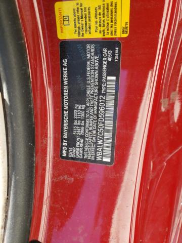 WBALW7C50FD596012 - 2015 BMW 640 I RED photo 10