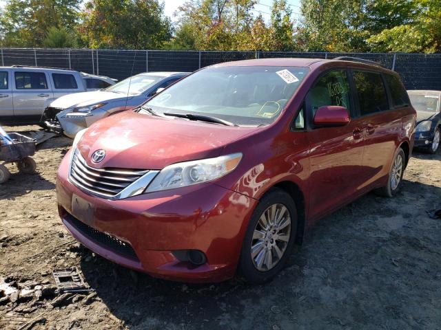 5TDJK3DC6BS004574 - 2011 TOYOTA SIENNA LE BURGUNDY photo 2