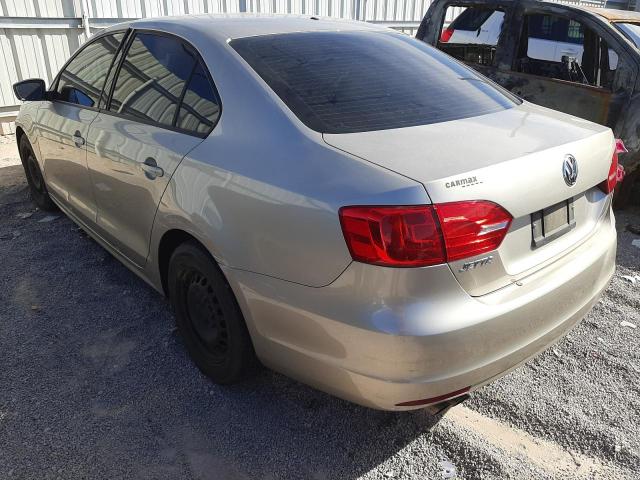 3VW2K7AJ8DM242716 - 2013 VOLKSWAGEN JETTA BASE 金色 照片 3