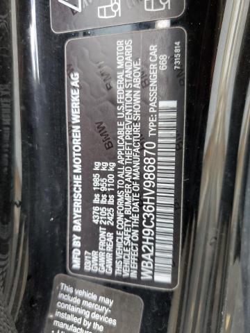 WBA2H9C36HV986870 - 2017 BMW 230XI BLACK photo 10