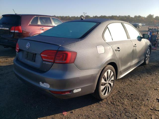 3VW637AJ9EM207487 - 2014 VOLKSWAGEN JETTA HYBR GRAY photo 4