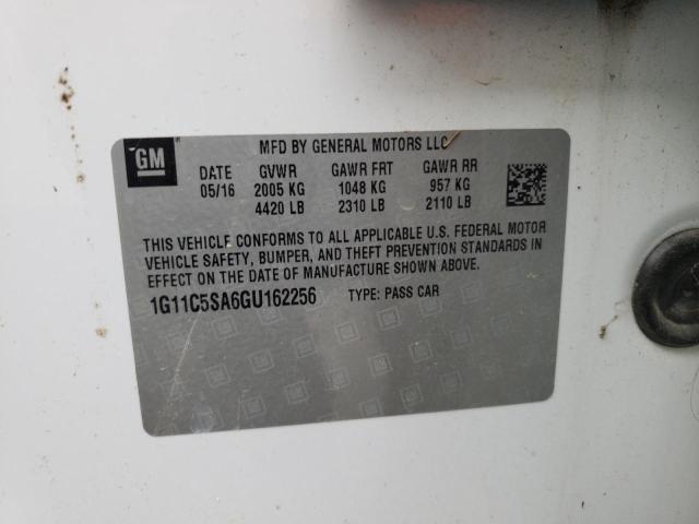 1G11C5SA6GU162256 - 2016 CHEVROLET MALIBU LIM 白色 照片 10