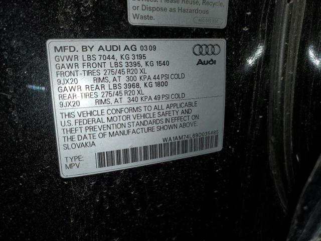 WA1AM74L69D035485 - 2009 AUDI Q7 TDI BLACK photo 10