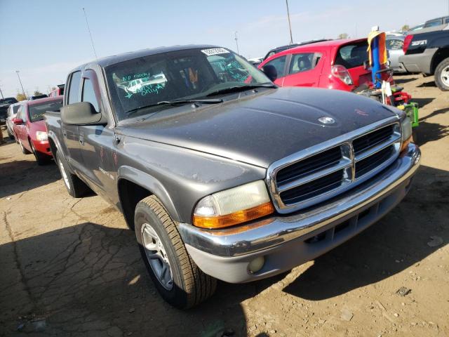 1B7HL48X02S675163 - 2002 DODGE DAKOTA QUA GRAY photo 1