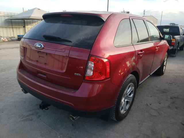 2FMDK3JC9DBE23519 - 2013 FORD EDGE SEL BURGUNDY photo 4