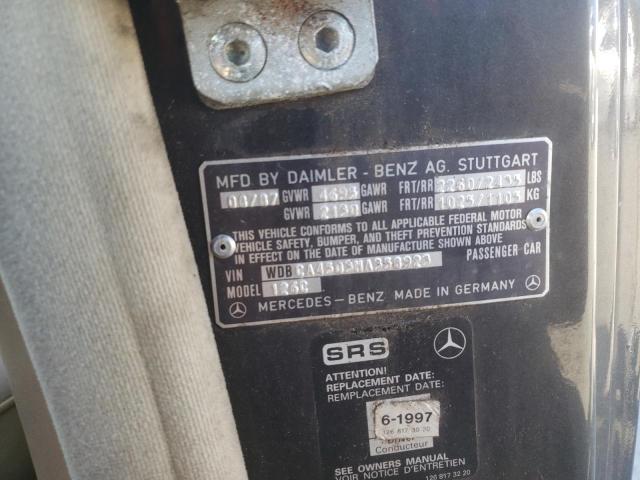 WDBCA45D3HA358923 - 1987 MERCEDES-BENZ 560 SEC BLACK photo 10