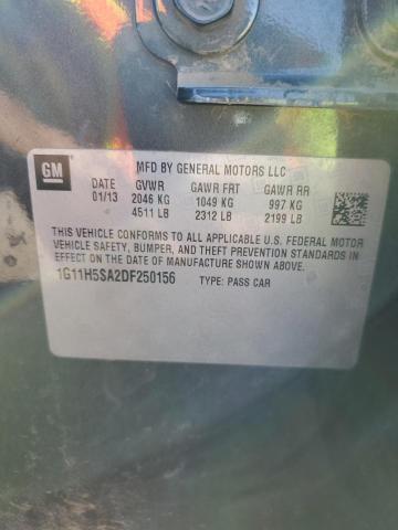 1G11H5SA2DF250156 - 2013 CHEVROLET MALIBU LTZ ნაცრისფერი ფოტო 10