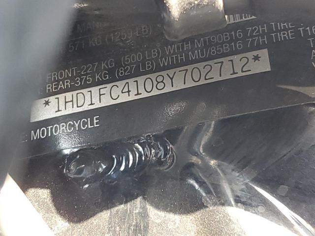 1HD1FC4108Y702712 - 2008 HARLEY-DAVIDSON FLHTCUI 黑色 照片 10