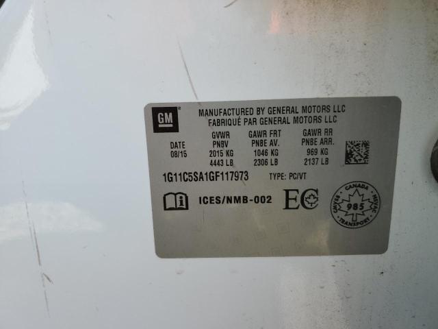 1G11C5SA1GF117973 - 2016 CHEVROLET MALIBU LIM 白色 照片 10