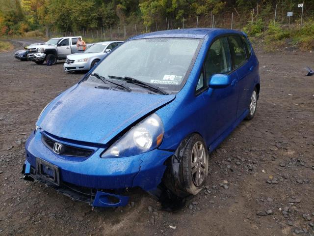 JHMGD38637S001542 - 2007 HONDA FIT S BLUE photo 2