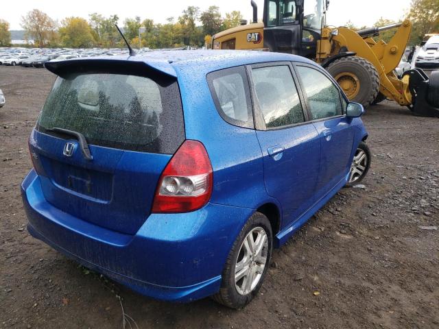 JHMGD38637S001542 - 2007 HONDA FIT S BLUE photo 4