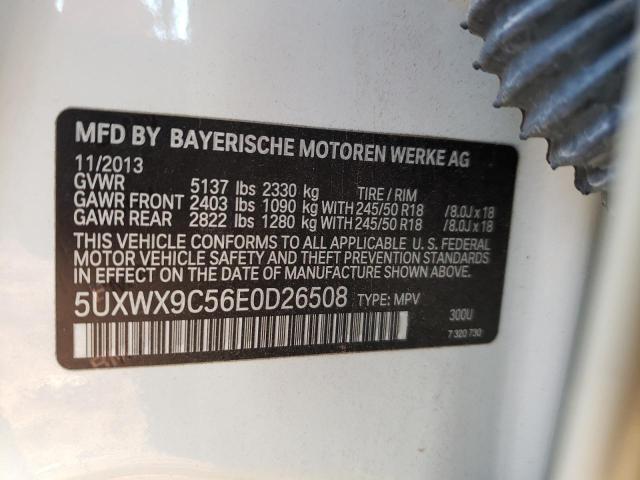 5UXWX9C56E0D26508 - 2014 BMW X3 XDRIVE2 WHITE photo 10