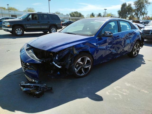 KMHLP4AG3NU349418 - 2022 HYUNDAI ELANTRA LI BLUE photo 2