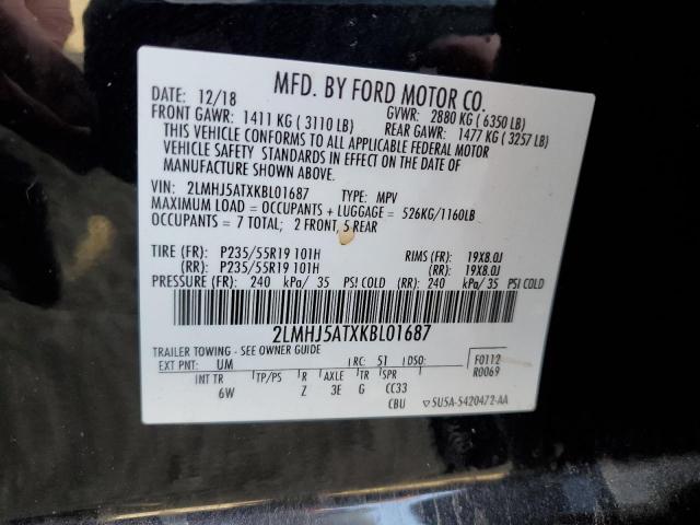 2LMHJ5ATXKBL01687 - 2019 LINCOLN MKT BLACK photo 10