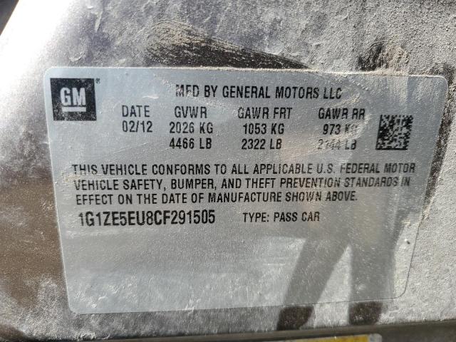 1G1ZE5EU8CF291505 - 2012 CHEVROLET MALIBU LTZ თაფლისფერი ფოტო 10