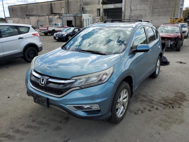 5J6RM4H70FL009450 - 2015 HONDA CR-V EXL BLUE photo 2