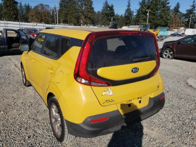 KNDJ23AU0L7122919 - 2020 KIA SOUL LX YELLOW photo 3