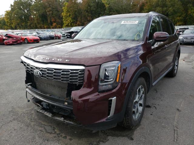 5XYP3DHC3MG132309 - 2021 KIA TELLURIDE BURGUNDY photo 2