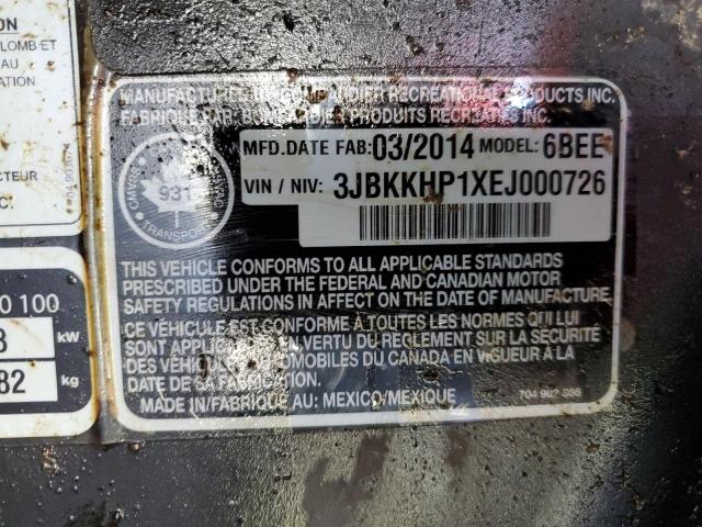 3JBKKHP1XEJ000726 - 2014 CAN-AM COMMANDER RED photo 10