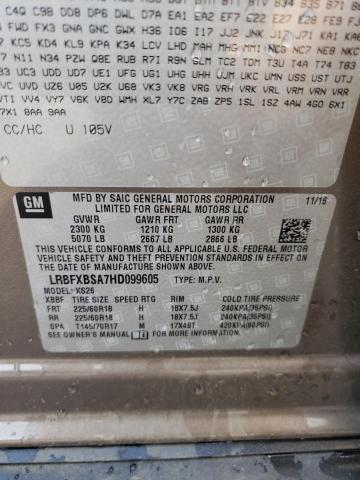 LRBFXBSA7HD099605 - 2017 BUICK ENVISION E ყავისფერი ფოტო 10