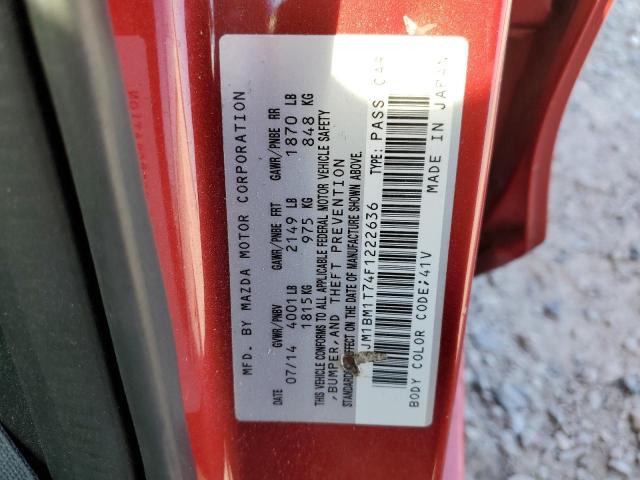 JM1BM1T74F1222636 - 2015 MAZDA 3 SV RED photo 10