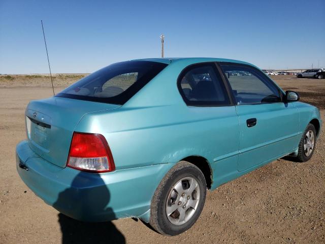 KMHCG35G11U109623 - 2001 HYUNDAI ACCENT BAS BLUE photo 4