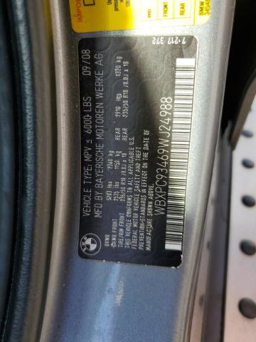 WBXPC93469WJ24988 - 2009 BMW X3 XDRIVE3 GRAY photo 10