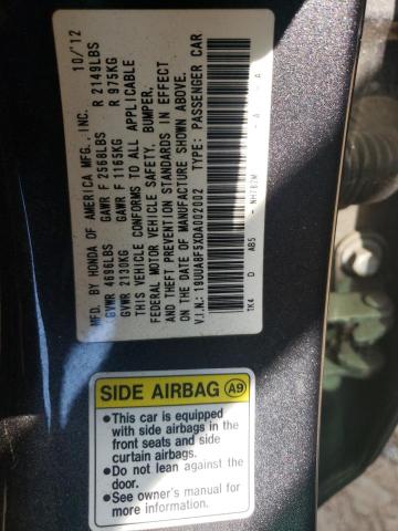 19UUA8F5XDA002002 - 2013 ACURA TL TECH CHARCOAL photo 10