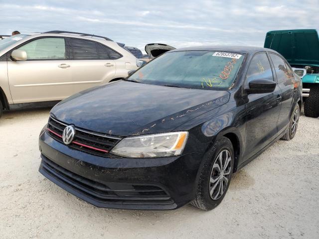 3VW2K7AJ1FM411445 - 2015 VOLKSWAGEN JETTA BASE BLACK photo 2