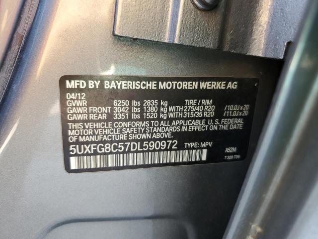5UXFG8C57DL590972 - 2013 BMW X6 XDRIVE5 GRAY photo 10