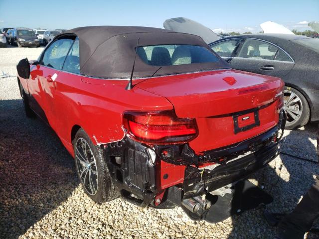 WBA2M7C03L7F36213 - 2020 BMW 230I RED photo 3