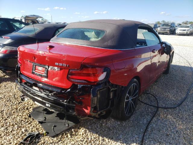 WBA2M7C03L7F36213 - 2020 BMW 230I RED photo 4