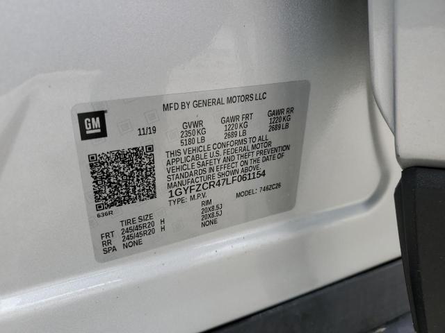 1GYFZCR47LF061154 - 2020 CADILLAC XT4 PREMIU SILVER photo 10