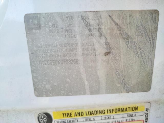 1G1ZC5E0XCF383668 - 2012 CHEVROLET MALIBU 1LT 白色 照片 10